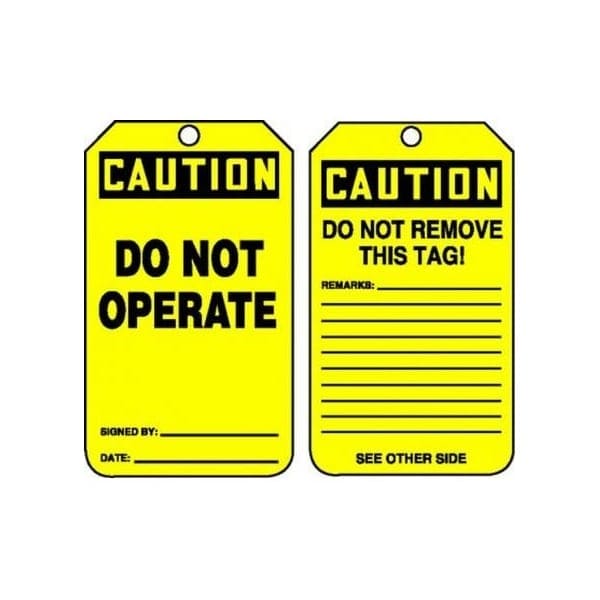 Accuform Safety Tags, CAUTION DO NOT OPERATE, 5.75in x 3.25in, HS-Laminate, 5PK MDT621LTM - main